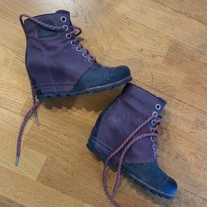 Sorel Premium Canvas Wedge Ankle Boot 7